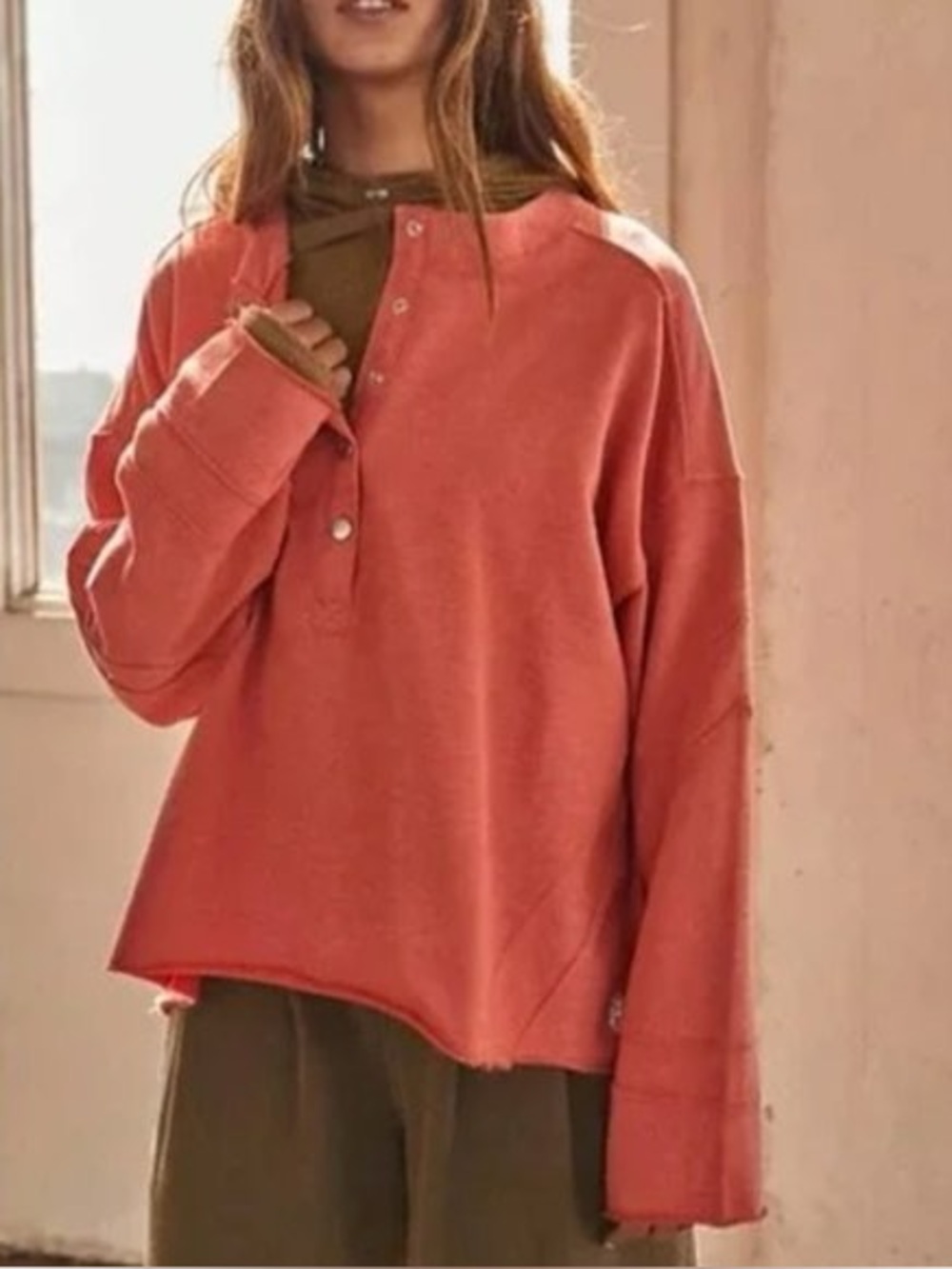 Free People 1/2 Snap Sweatshirt